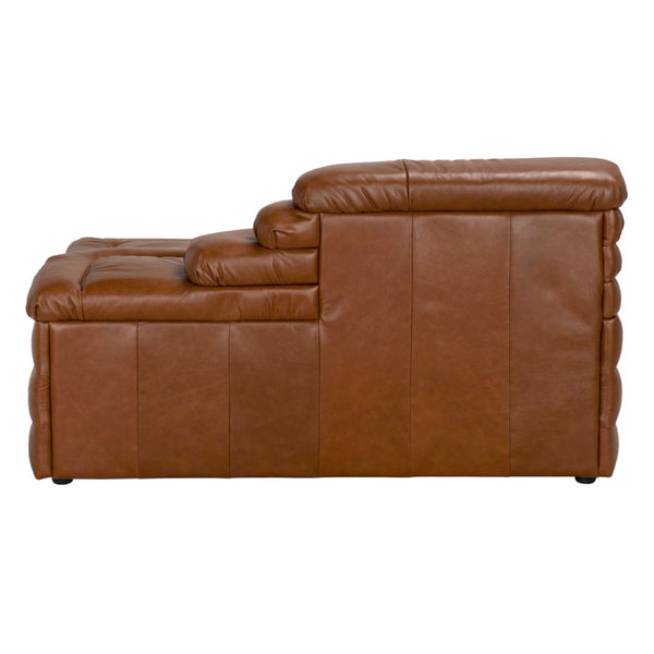 Noir Bandera Sofa: Luxurious Roche Tan Leather Comfort with Timeless Design for Modern Living Spaces Cr LEA-AS015A-CRBR