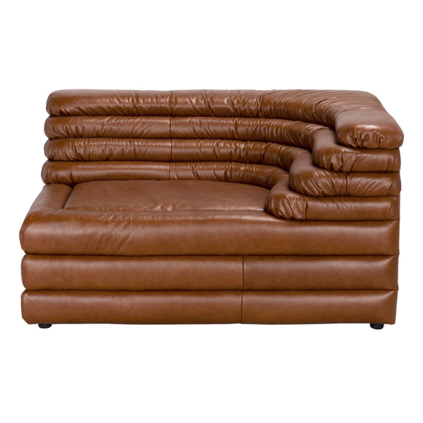 Noir Bandera Sofa: Luxurious Roche Tan Leather Comfort with Timeless Design for Modern Living Spaces R LEA-AS015A-RBR