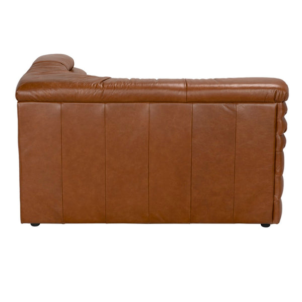 Noir Bandera Sofa: Luxurious Roche Tan Leather Comfort with Timeless Design for Modern Living Spaces R LEA-AS015A-RBR
