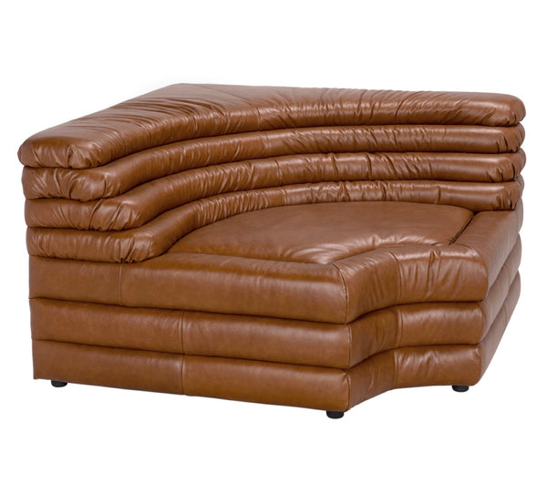 Noir Bandera Sofa: Luxurious Roche Tan Leather Comfort with Timeless Design for Modern Living Spaces Sc LEA-AS015A-SCBR
