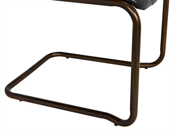 0045 Quilted Leather Dining Arm Chair with Walnut Accents for Upscale Interiors