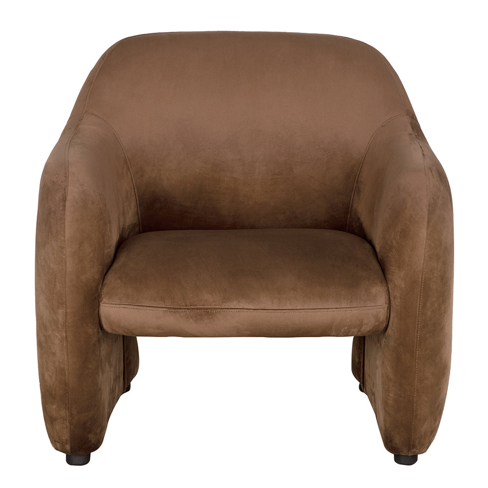 Noir Marx Sculptural Velvet Armchair with Wood Legs for Modern Living Rooms and Lounge LEA-C005BRV
