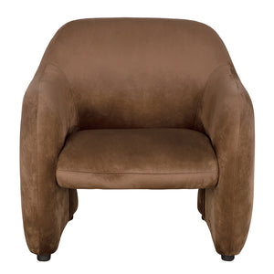Noir Marx Sculptural Velvet Armchair with Wood Legs for Modern Living Rooms and Lounge LEA-C005BRV