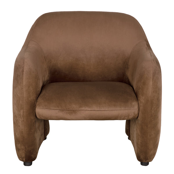 Noir Marx Sculptural Velvet Armchair with Wood Legs for Modern Living Rooms and Lounge LEA-C005BRV
