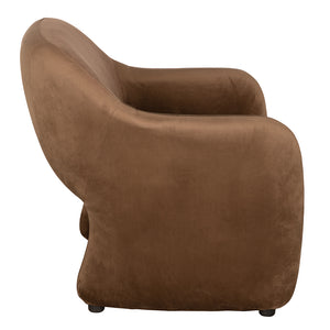 Marx Sculptural Velvet Armchair with Wood Legs for Modern Living Rooms and Lounge