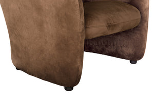 Marx Sculptural Velvet Armchair with Wood Legs for Modern Living Rooms and Lounge