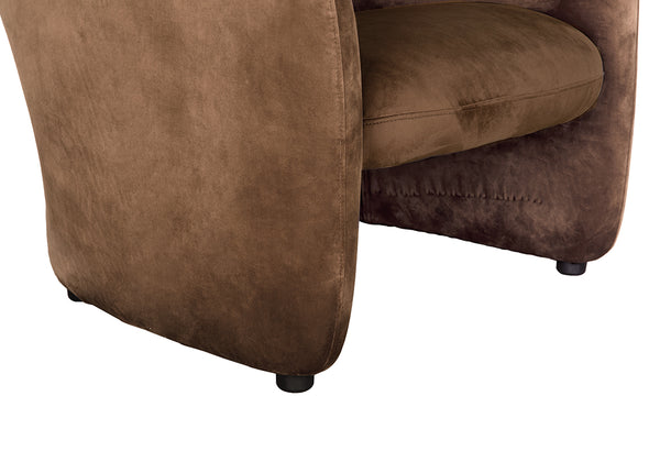 Marx Sculptural Velvet Armchair with Wood Legs for Modern Living Rooms and Lounge