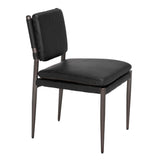 Elvis Chair LEA-C0115D-1D Steel Gray Powder Coat and Ebony Black Noir