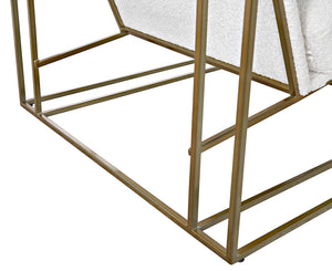 Oryan Boucle and Leather Accent Chair with Steel Frame for Modern Living Rooms