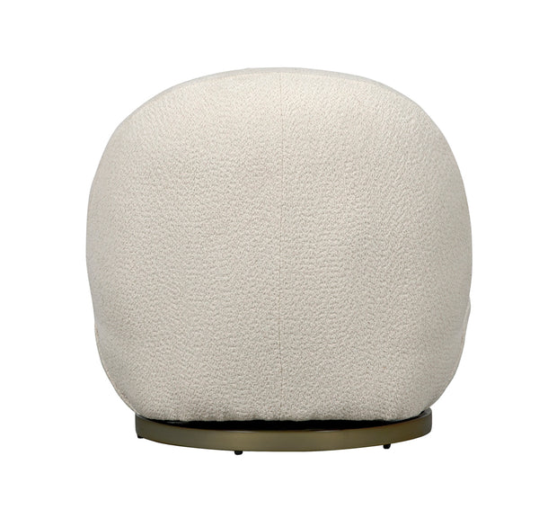 Artemis Swivel Accent Chair Boucle Upholstery Antique Brass Base for Living Room