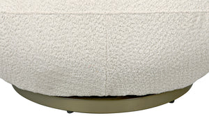 Artemis Swivel Accent Chair Boucle Upholstery Antique Brass Base for Living Room