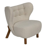 Boggio Chair LEA-C0495-01-1D Dark Walnut and Off White Fabric Noir