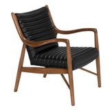 Elton Chair LEA-C0529-1D Dark Walnut and Onyx Black Noir