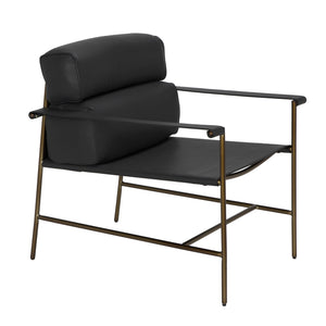 Chet Chair LEA-C0548A-1D Bronze Powder Coat and Santosa Matte Black Noir