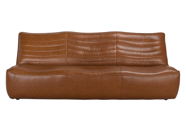 Noir Mcclain 3 Seater Sofa in Premium Leather - Timeless Comfort with Durable Design for Any Space Roche Tan LEA-S0591-3ABR