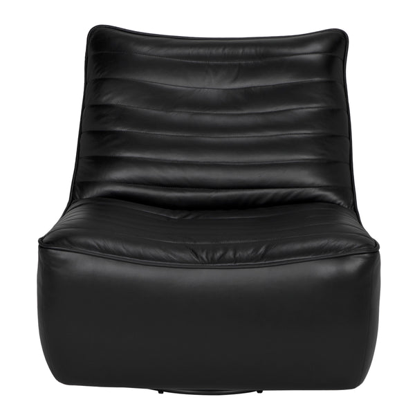 Mcclain Top Grain Leather Swivel Chair 360 Degree Modern Accent for Living Room
