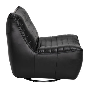 Mcclain Top Grain Leather Swivel Chair 360 Degree Modern Accent for Living Room