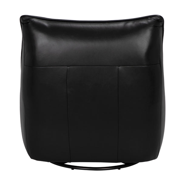 Mcclain Top Grain Leather Swivel Chair 360 Degree Modern Accent for Living Room