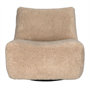 Noir Mcclain Swivel Chair - Cozy Camel Teddy Fleece Accent for Modern Living Rooms & Relaxing Nooks LEA-S0592B-01