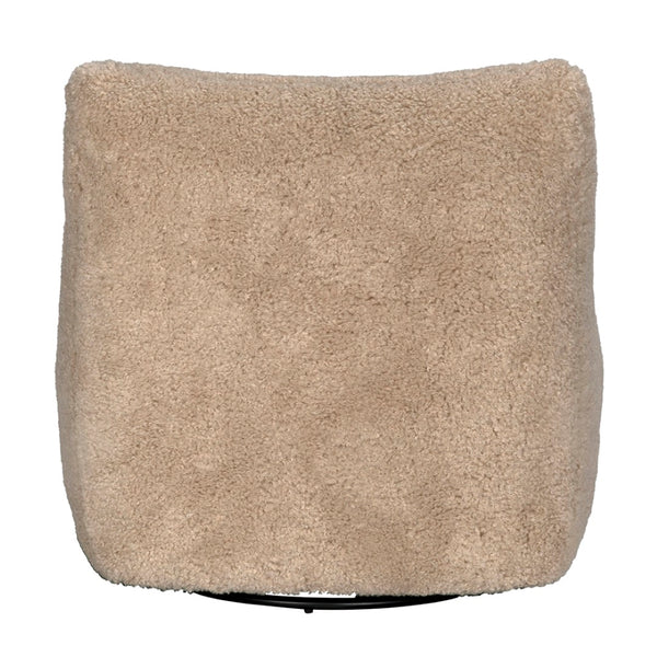 Noir Mcclain Swivel Chair - Cozy Camel Teddy Fleece Accent for Modern Living Rooms & Relaxing Nooks LEA-S0592B-01