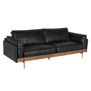 Ray Sofa LEA-S0594-3D Dark Walnut, Onyx Black, and Steel Gray Powder Coat Noir