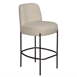 Noir Darwin Counter Chair - Stylish Industrial Bar Stool with Soft Bouclé Upholstery for Modern Spaces LEA-ST001-S
