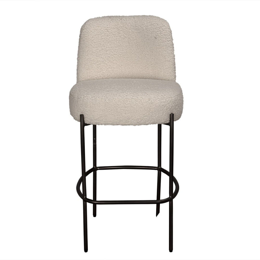 Noir Darwin Counter Chair - Stylish Industrial Bar Stool with Soft Bouclé Upholstery for Modern Spaces LEA-ST001-S