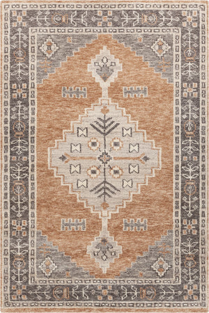 Chandra Rugs Hand Knotted Traditional Rug – Exquisite 100% Wool Masterpiece For Elegant Home Decor And Comfort Rust,Grey,Brown Wool Lee57100-79106