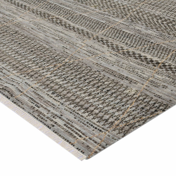 AMER Rugs Legacy  LEG-45 Hand-Knotted Handmade New Zealand Wool Transitional Geometric Rug Gray 10' x 14'