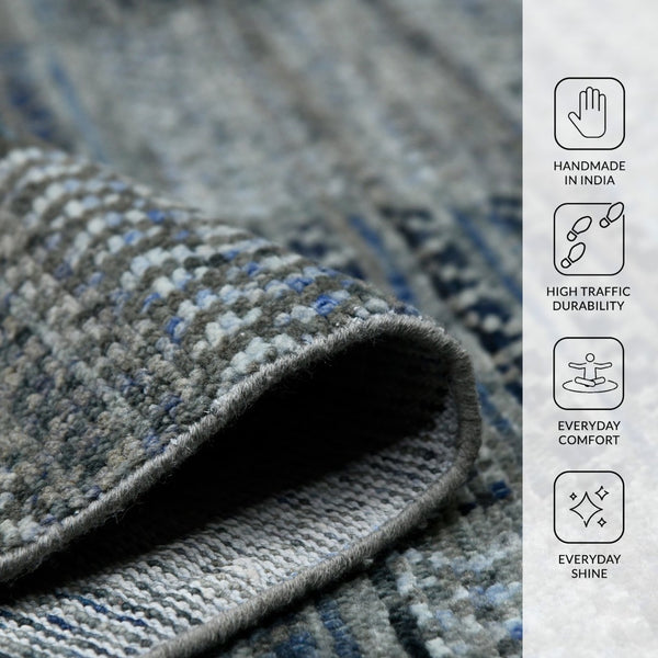 Amer Rugs Legacytransitional Hand-knotted Geometric Area Rug – Artisan Craftsmanship In Luxurious Wool Design Grayish Blue Wool Leg80203