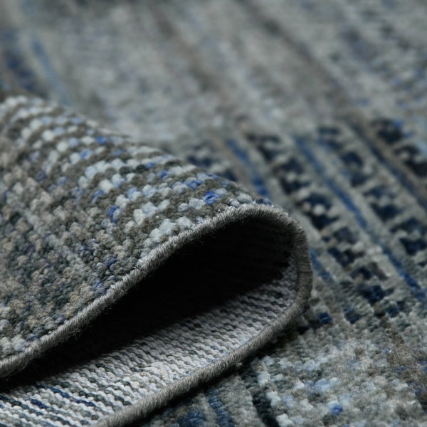 Amer Rugs Legacytransitional Hand-knotted Geometric Area Rug – Artisan Craftsmanship In Luxurious Wool Design Grayish Blue Wool Leg80203