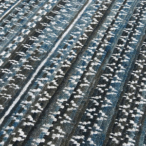 Amer Rugs Legacytransitional Hand-knotted Geometric Area Rug – Artisan Craftsmanship In Luxurious Wool Design Ocean Blue Wool, Viscose Leg(V)250203