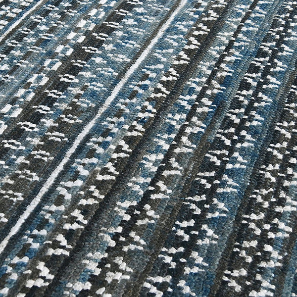 Amer Rugs Legacytransitional Hand-knotted Geometric Area Rug – Artisan Craftsmanship In Luxurious Wool Design Ocean Blue Wool, Viscose Leg(V)250203