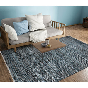Amer Rugs Legacytransitional Hand-knotted Geometric Area Rug – Artisan Craftsmanship In Luxurious Wool Design Ocean Blue Wool, Viscose Leg(V)250203
