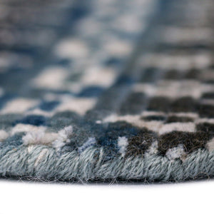 Amer Rugs Legacytransitional Hand-knotted Geometric Area Rug – Artisan Craftsmanship In Luxurious Wool Design Ocean Blue Wool, Viscose Leg(V)250203