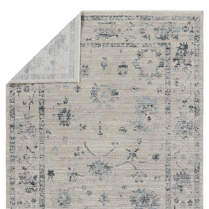 Jaipur Living Leila Adelaide Lei01 Rug155299 Powerloomed Machinemade 100% Polyester Traditional Floral Indoor Rug Gray, Blue 100% Polyester Rug155299