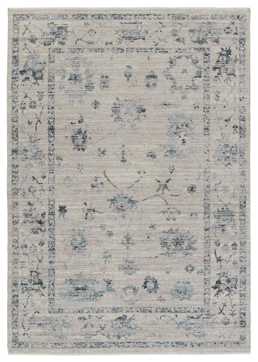 Jaipur Living Leila Adelaide Lei01 Powerloomed Machinemade 100% Polyester Traditional Floral Indoor Rug Gray, Blue 100% Polyester Rug155088