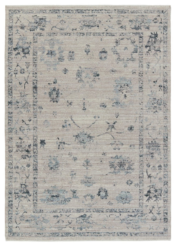 Jaipur Living Leila Adelaide Lei01 Powerloomed Machinemade 100% Polyester Traditional Floral Indoor Rug Gray, Blue 100% Polyester Rug155088