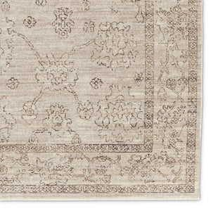 Jaipur Living Leila Camille Lei02 Rug155302 Powerloomed Machinemade 100% Polyester Traditional Floral Indoor Rug Tan, Brown 100% Polyester Rug155302