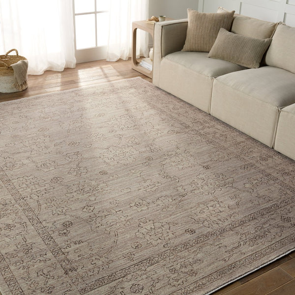 Jaipur Living Leila Camille Lei02 Rug155303 Powerloomed Machinemade 100% Polyester Traditional Floral Indoor Rug Tan, Brown 100% Polyester Rug155303