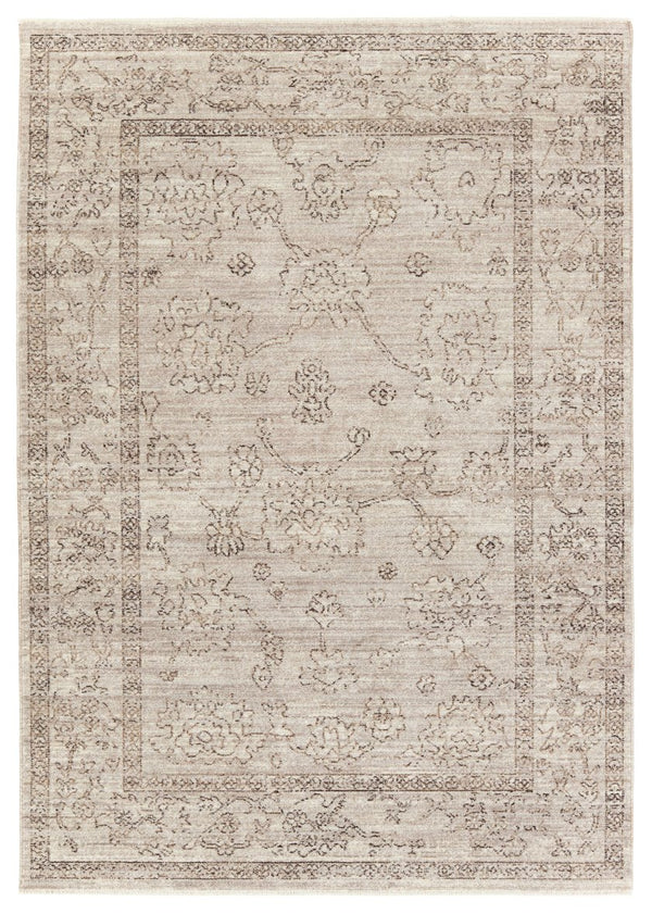 Jaipur Living Leila Camille Lei02 Rug155302 Powerloomed Machinemade 100% Polyester Traditional Floral Indoor Rug Tan, Brown 100% Polyester Rug155302