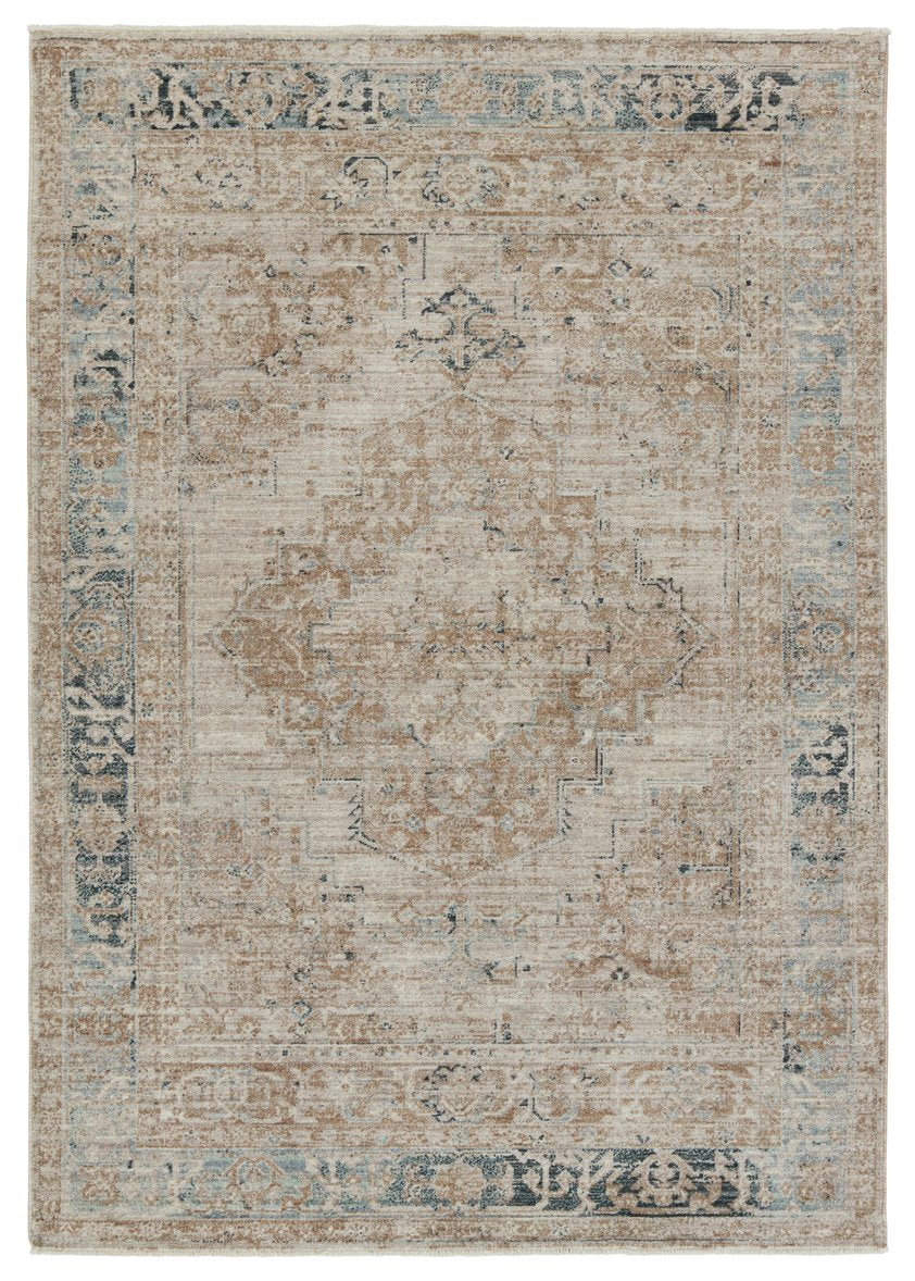 Jaipur Living Leila Emory Lei04 Rug155310 Powerloomed Machinemade 100% Polyester Vintage Medallion Indoor Rug Tan, Taupe 100% Polyester Rug155310