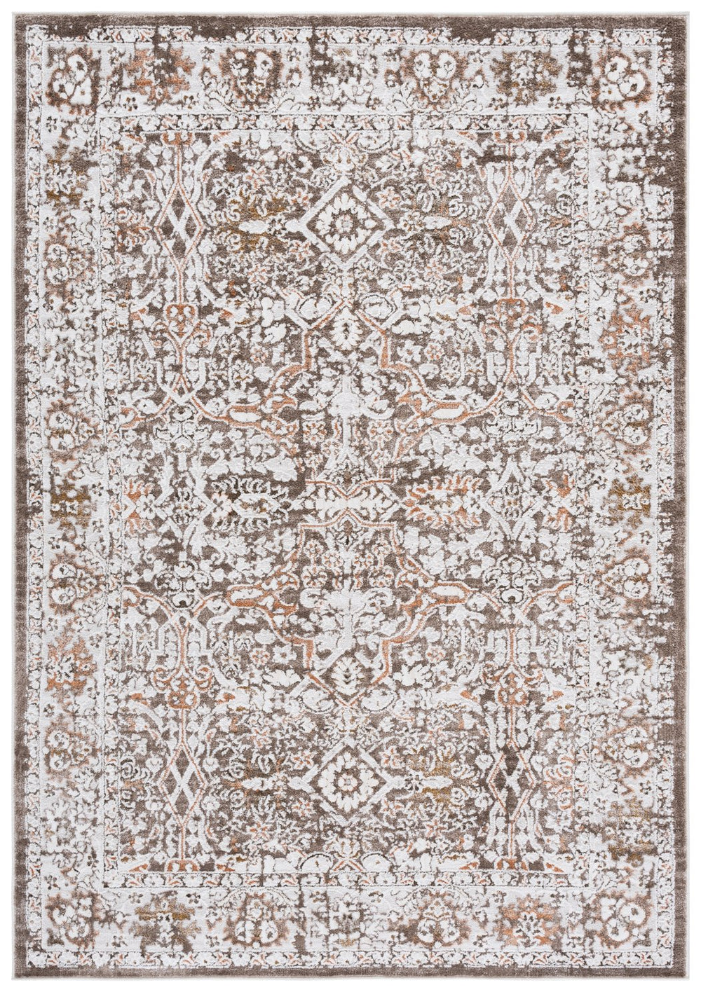 Safavieh Leonette Elegant Area Rug In Soft Neutral Tones, Perfect For Cozy Living Spaces & Versatile Decor Brown ,Ivory 78% Polyester,14% Cotton,8% Latex Leo512t-5
