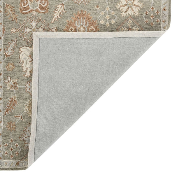 Amer Rugs Lewis Classic Floral Hand-hooked Area Rug In Luxurious New Zealand Wool For Your Elegant Home Decor Khaki Wool Lew13656