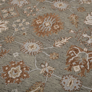 Amer Rugs Lewis Classic Floral Hand-hooked Area Rug In Luxurious New Zealand Wool For Your Elegant Home Decor Khaki Wool Lew13656