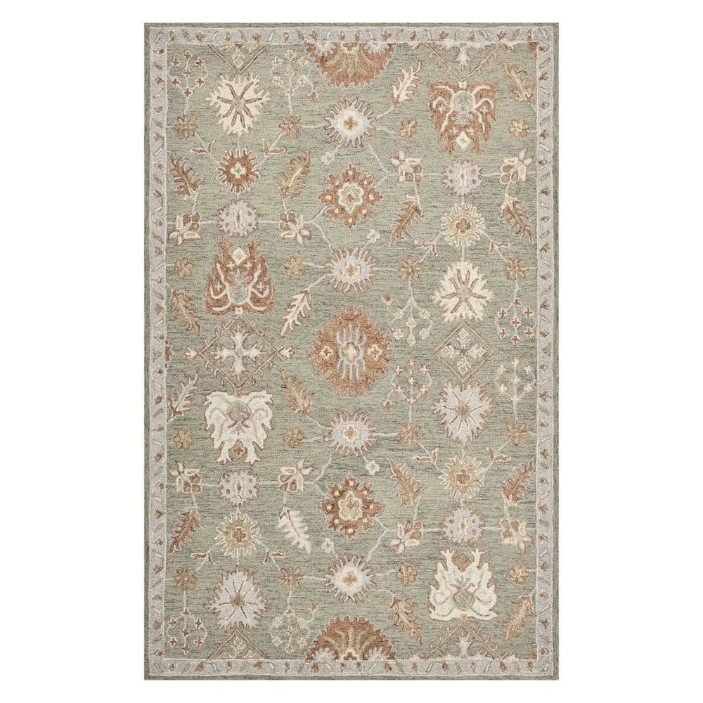 Amer Rugs Lewis Classic Floral Hand-hooked Area Rug In Luxurious New Zealand Wool For Your Elegant Home Decor Khaki Wool Lew13656