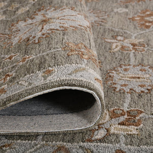 Amer Rugs Lewis Classic Floral Hand-hooked Area Rug In Luxurious New Zealand Wool For Your Elegant Home Decor Khaki Wool Lew13656