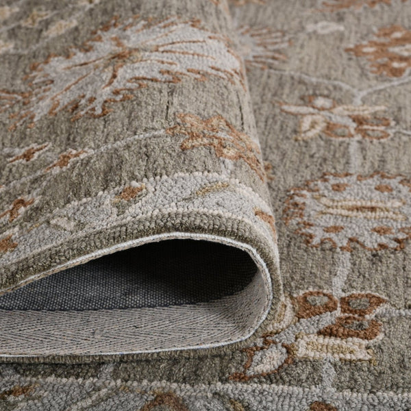Amer Rugs Lewis Classic Floral Hand-hooked Area Rug In Luxurious New Zealand Wool For Your Elegant Home Decor Khaki Wool Lew13656
