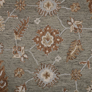 Amer Rugs Lewis Classic Floral Hand-hooked Area Rug In Luxurious New Zealand Wool For Your Elegant Home Decor Khaki Wool Lew13656