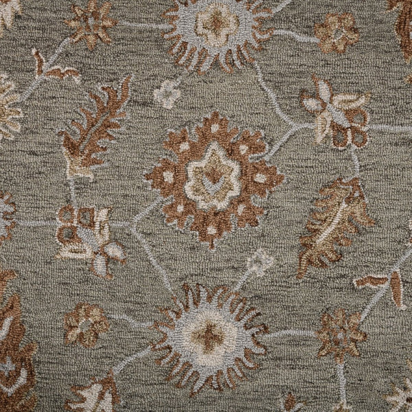 Amer Rugs Lewis Classic Floral Hand-hooked Area Rug In Luxurious New Zealand Wool For Your Elegant Home Decor Khaki Wool Lew13656